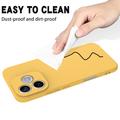 Custodia in silicone liquido con cinghia a mano per Honor X80i/600 Lite/500 Smart - Gialla