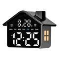 Sveglia digitale LED multifunzione a forma di casa - Nera