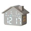 Sveglia digitale LED multifunzione a forma di casa - Effetto tessuto