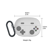 Custodia in silicone Retro Gamepad per Huawei FreeBuds Pro 5 con moschettone - Grigia
