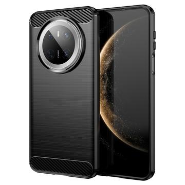 Custodia in TPU spazzolato per Huawei Mate 70 - Fibra di Carbonio - Nera