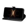 Custodia in pelle a portafoglio Huawei Mate 80 Pro Qialino Classic - nera