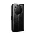 Custodia in pelle a portafoglio Huawei Mate 80 Pro Qialino Classic - nera