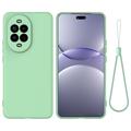 Custodia in silicone liquido con cinghia a mano per Huawei Nova 15 - Verde