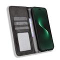 Custodia a Portafoglio con Chiusura Magnetica Retro per Huawei Nova 15 Pro/15 Ultra - Nera