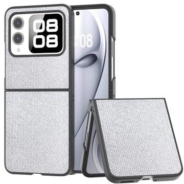 Custodia ibrida con texture strass per Huawei Nova Flip - Argento