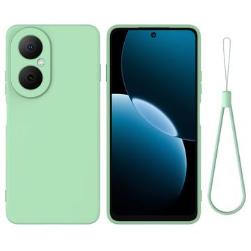 Custodia in silicone liquido con cinghia a mano per Huawei Nova Y73 - Verde