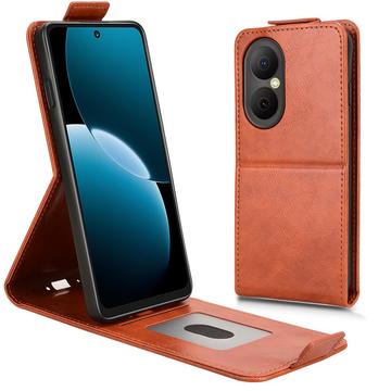 Huawei Nova Y73 Custodia verticale con supporto - Marrone