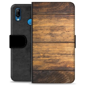 Custodia Portafoglio per Huawei P20 Lite  - Legno