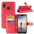 Custodia a Portafoglio per Huawei P20 Lite con Chiusura Magnetica - Rossa