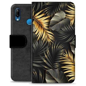 Custodia a Portafoglio Premium Huawei P30 Lite - Foglie d\'oro