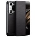 Custodia in pelle a vibrazione Qialino Smart View per Huawei Pura 70 - Classica - nera