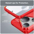 Custodia in TPU spazzolato per Huawei Pura 80 Pro/80 Pro+/80 Ultra - Fibra di Carbonio - Rossa