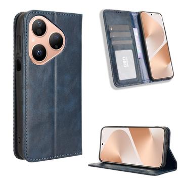 Custodia a Portafoglio con Chiusura Magnetica Retro per Huawei Pura 80