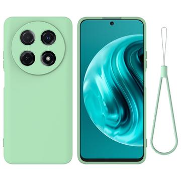 Custodia in silicone liquido con cinghia a mano per Huawei nova 13i - Verde