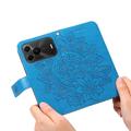 Custodia a portafoglio Mandala per Huawei nova 16 SE con cinturino da polso - Blu