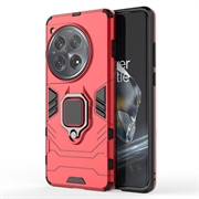 Custodia Ibrida OnePlus 12 con Supporto ad Anello - Rossa
