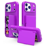 Custodia ibrida per iPhone 17 Pro con specchio nascosto e slot per schede - viola