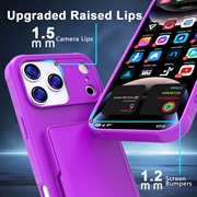 Custodia ibrida per iPhone 17 Pro con specchio nascosto e slot per schede - viola