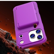 Custodia ibrida per iPhone 17 Pro con specchio nascosto e slot per schede - viola
