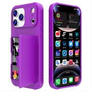 Custodia ibrida per iPhone 17 Pro con specchio nascosto e slot per schede - viola