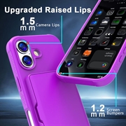 Custodia ibrida per iPhone 17 con specchio nascosto e slot per schede - viola