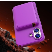 Custodia ibrida per iPhone 17 con specchio nascosto e slot per schede - viola