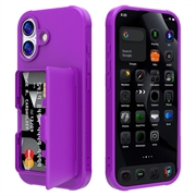 Custodia ibrida per iPhone 17 con specchio nascosto e slot per schede - viola