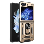 Custodia Ibrida Samsung Galaxy Z Flip6/Z Flip7 FE con Supporto ad Anello - Color Oro