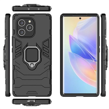 Samsung Galaxy A70 Hybrid Case with Ring Holder - Black