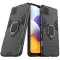 Samsung Galaxy A70 Hybrid Case with Ring Holder - Black