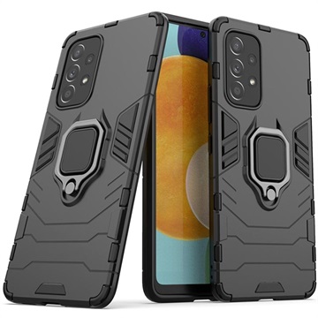 Samsung Galaxy A70 Hybrid Case with Ring Holder - Black