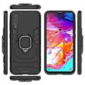 Samsung Galaxy A70 Hybrid Case with Ring Holder - Black