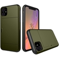 iPhone 11 Hybrid Case with Sliding Card Slot - Verde Militare