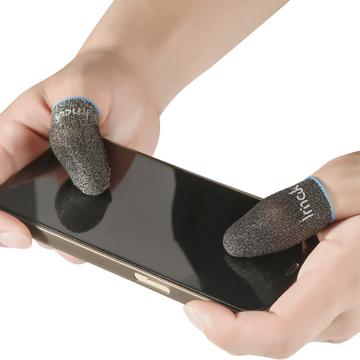 IMAK 1 paio di manicotti per dita traspiranti, sensibili e a prova di sudore, copridita in fibra d\'argento per gioco mobile PUBG