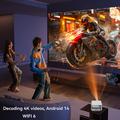 IMC880 Portable Mini Projector with 4K Video Decoding - Android 14 (Open Box - Bulk Satisfactory) - White