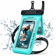 Custodia galleggiante impermeabile IPX8 con doppio scomparto - 7.5" - Ciano