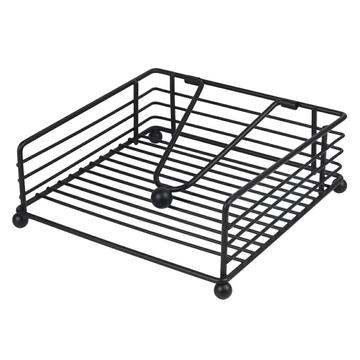 Portatovaglioli in ferro con pressa per carta - Nero