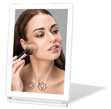 J17 Specchio da trucco portatile pieghevole a LED con ingrandimento 3X