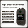 JCX-18D Rilevatore portatile di monossido di carbonio 4 in 1 - Temperatura, umidità, monitoraggio TVOC, torcia - Grigio
