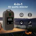 JCX-18D Rilevatore portatile di monossido di carbonio 4 in 1 - Temperatura, umidità, monitoraggio TVOC, torcia - Grigio