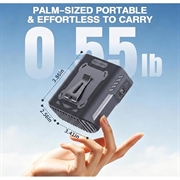 Ventilatore portatile da cintura JF130 con luce LED - 8000mAh - Nero