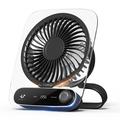 JF136 Ventilatore portatile da tavolo e da appendere ad ampio angolo con 199 livelli di velocità - Nero