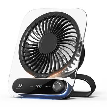 JF136 Ventilatore portatile da tavolo e da appendere ad ampio angolo con 199 livelli di velocità - Nero