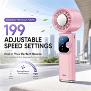 Ventilatore portatile TEC con raffreddamento ad aria JF166 a 199 velocità - Rosa