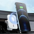 JJT-987 Caricabatterie wireless magnetico da 15W con supporto da auto e clip per bocchetta di ventilazione - Compatibile con MagSafe - Bianco