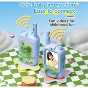 JK200 Video Walkie-Talkie per bambini con telecamera - 2 pezzi. - Dinosauro blu