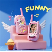 JK200 Video Walkie-Talkie per bambini con telecamera - 2 pezzi. - Unicorno rosa