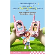 JK200 Video Walkie-Talkie per bambini con telecamera - 2 pezzi. - Unicorno rosa