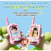 JK200 Video Walkie-Talkie per bambini con telecamera - 2 pezzi. - Unicorno rosa